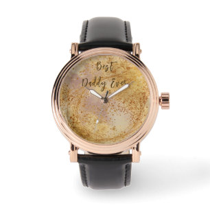 Fathers Day,Best Daddy Ever,Rose Gold, Gold Color Watch