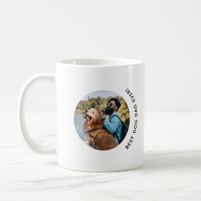 Father's Day Best Dog Dad Ever Custom Photo Coffee Mug (Left)