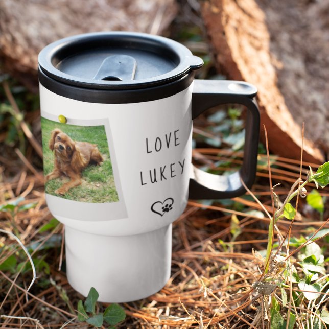 Father's Day Best Dog Dad Ever Photo Collage Travel Mug (Creator Uploaded)