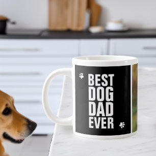 Fathers Day Best Dog Dad Ever Photo Large Coffee Mug