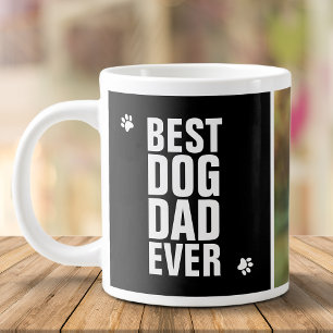 Fathers Day Best Dog Dad Ever Photo Large Coffee Mug