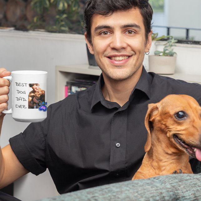 Father's Day Best Dog Dad Ever Photo Paw  Coffee Mug (Creator Uploaded)