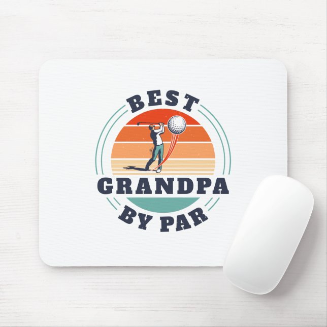 Fathers Day Best Grandpa By Par Custom Retro Mouse Mat (With Mouse)