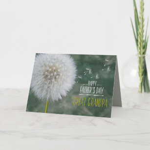 Father's Day Best Great Grandpa Dandelion Wishes Card