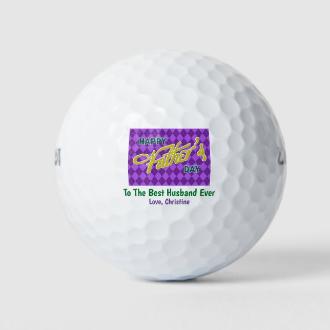 Father's Day Best Husband Dad Ever Golf Balls (Front)