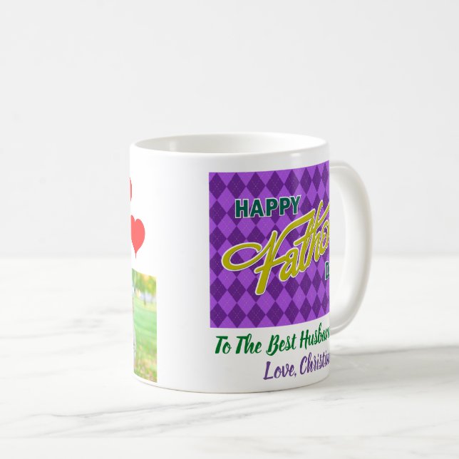 Father's Day Best Husband Dad Ever Two Photos Coffee Mug (Front Right)