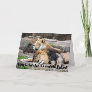 Father's Day Best Husband Ever Lion Animal Card