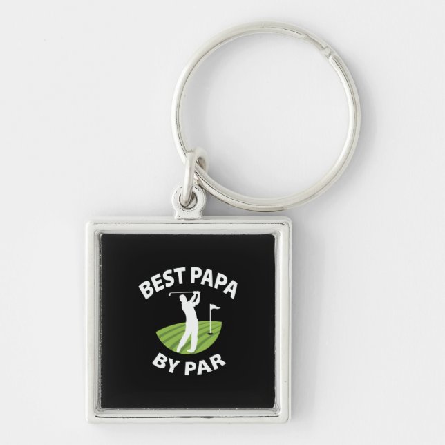 Father's Day Best Papa By Par Key Ring (Front)