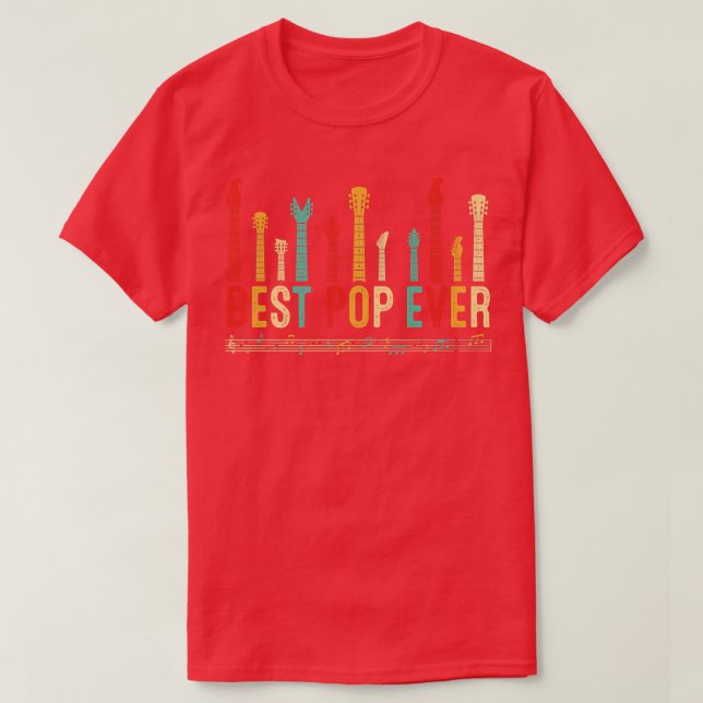 Fathers Day Best Pop Ever Guitar Lover Guitarist P T-Shirt (Design Front)