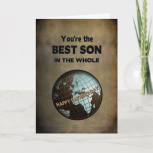 FATHER'S DAY - BEST SON IN THE WORLD (BLUE WORLD) CARD