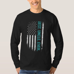 Father's Day Best Uncle Ever With Us American Flag T-Shirt