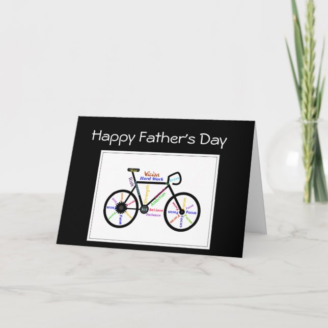 Father's Day Bike Cycle, Sport Motivational Card (Front)