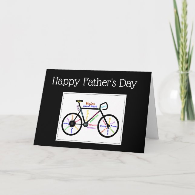 Father's Day Bike Cycle, Sport Motivational Card (Front)