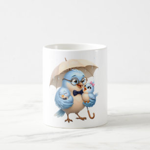 Father's Day Bird Coffee Mug Cute Dad and Baby