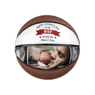 Father's Day/Birthday Dad Grandpa MVP Photo Mini Basketball
