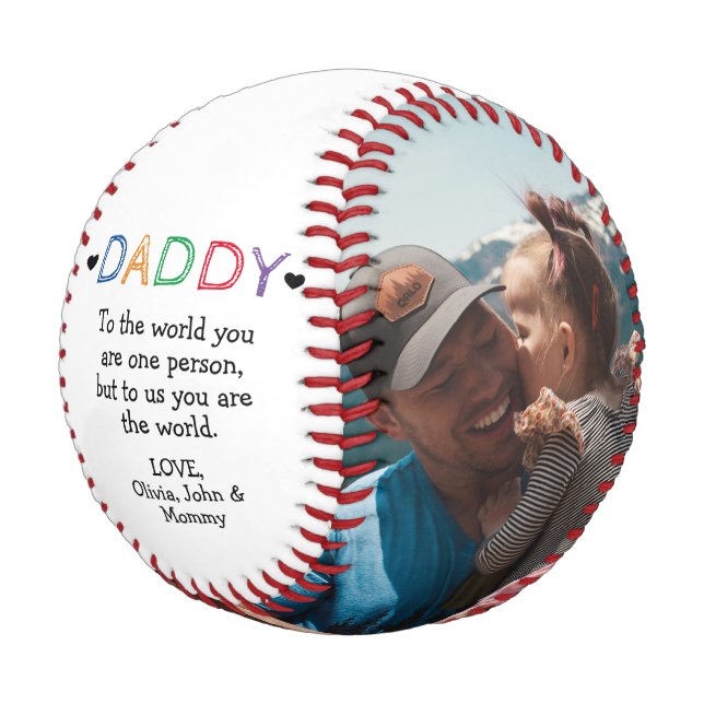 Father's Day/Birthday From Kids to Dad Photo Baseball (Angled)