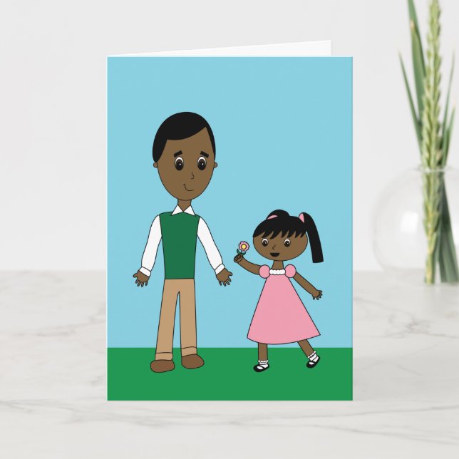 Fathers Day Black Dad from Daughter Personalised Card (Front)