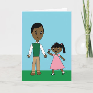 Fathers Day Black Dad from Daughter Personalised Card