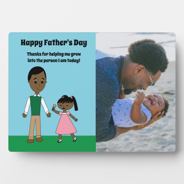 Fathers Day Black Daughter Cute Custom Photo Plaque (Front)