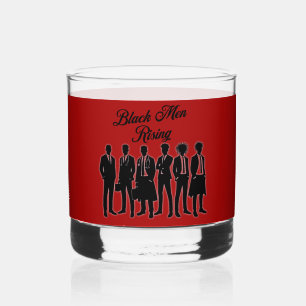 Fathers Day Black Man Emblem Keepsake Bourbon Whiskey Glass
