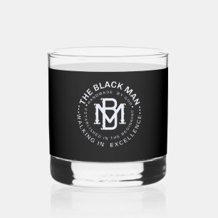 Fathers Day Black Man Emblem Keepsake Liquor Whiskey Glass