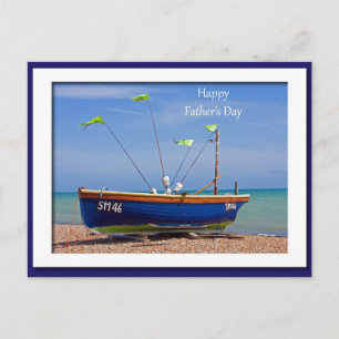 Father's Day Blue Boat Postcard
