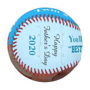 Father's Day Boy Twins Blue Photo Baseball