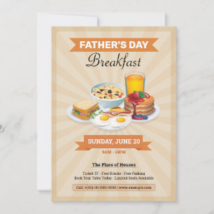 Father's Day Breakfast Party Flyer Invitation