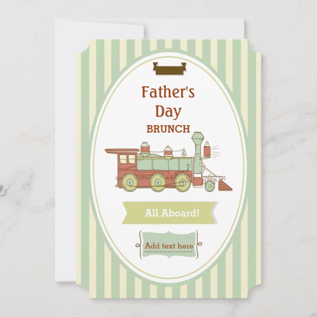 Fathers Day Brunch Train Invitation (Front)