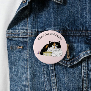 Father's Day Calico Cat 7.5 Cm Round Badge