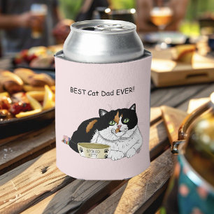 Father's Day Calico Cat Can Cooler
