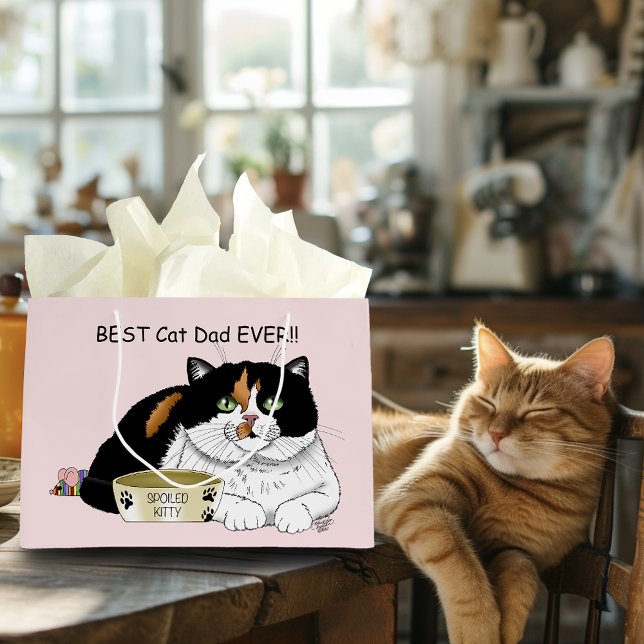 Father's Day Calico Cat Large Gift Bag (Creator Uploaded)