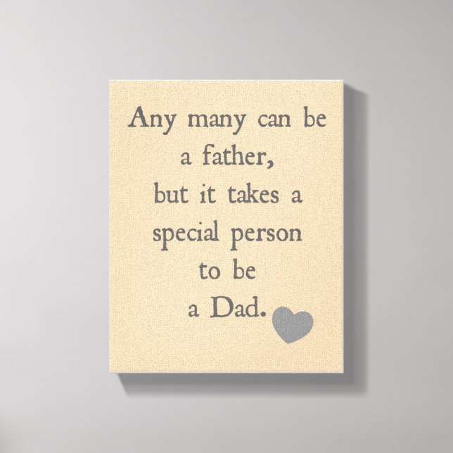 Fathers Day Canvas - Father Quote - Gift for Dad (Front)