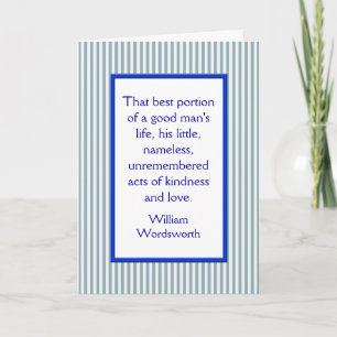 Father's Day Card, A Good Man Blue White Stripe Card