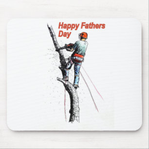 Fathers day card Arborist / Tree Surgeon chainsaw Mouse Mat