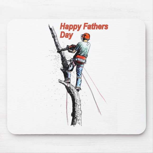 Fathers day card Arborist / Tree Surgeon chainsaw Mouse Mat (Front)