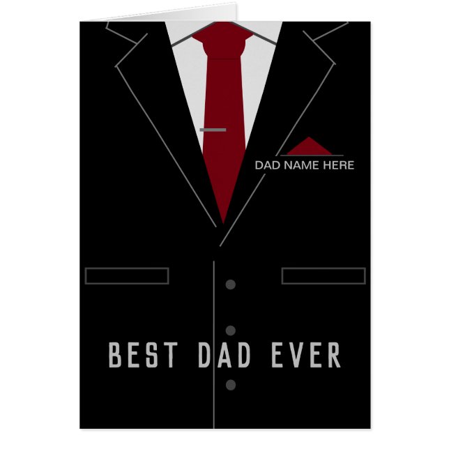 Father's Day Card - Best DAD Ever - Your Name Text (Front)