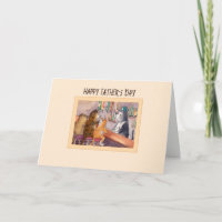 Father's Day card, cats at a bar having a drink