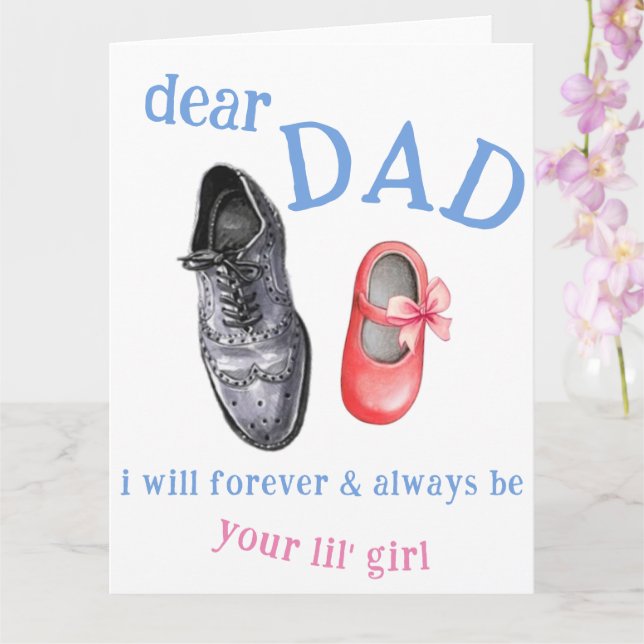 Fathers Day Card - Cute Dad Daughter Card (Orchid)