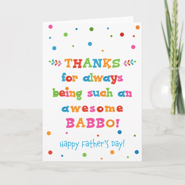 Father's Day Card for Babbo (Front)
