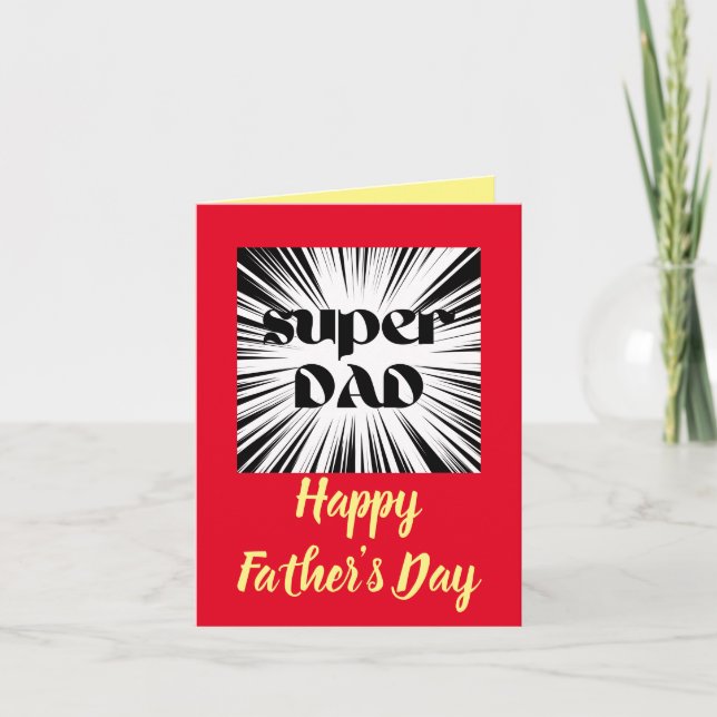 Father's Day Card for Dad, Superhero theme (Front)