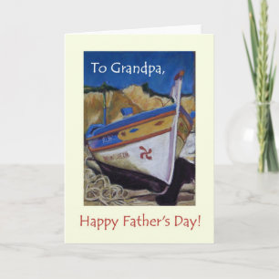 Father's Day Card for Grandfather - Fishing Boat