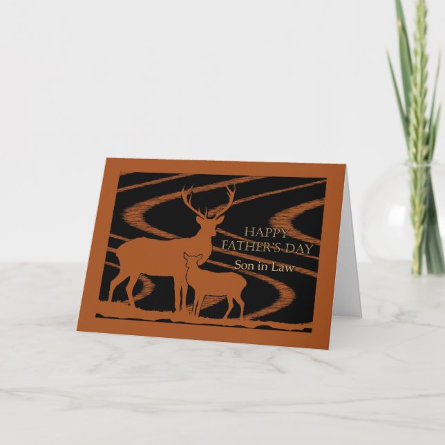 Father's Day Card for Son in Law, Deer in Field (Front)