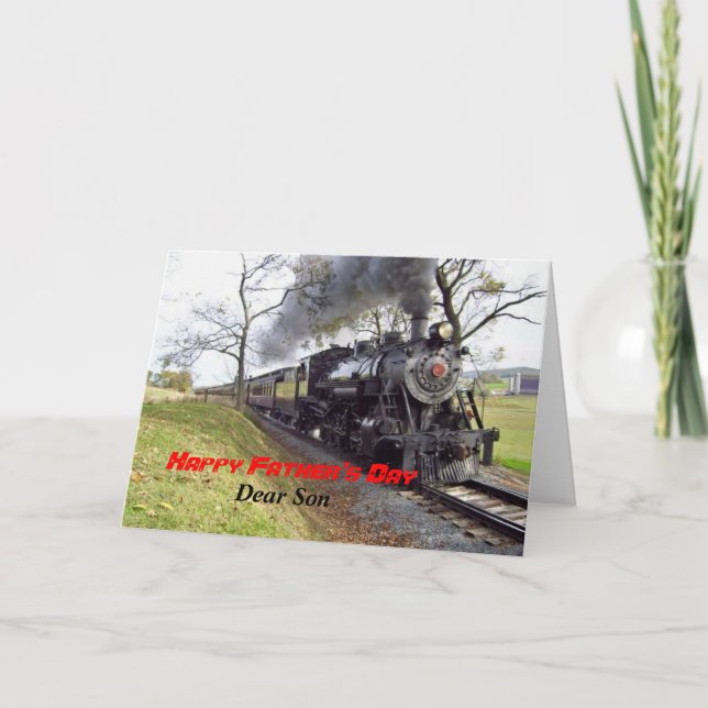 Father's Day card, for Son, steam train Card (Front)