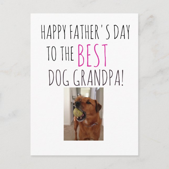Fathers Day Card from Dog to Dog GRANDPA (Front)