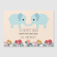 Father's Day Card From Twins | Cute Elephants