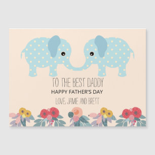 Father's Day Card From Twins   Cute Elephants