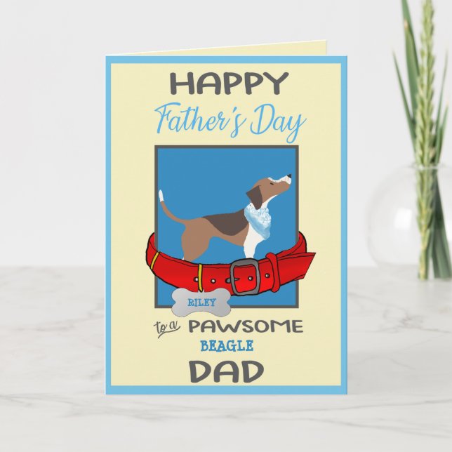 Fathers Day Card from Your Beagle Dog (Front)