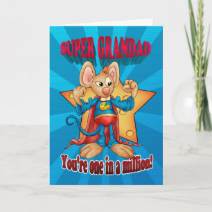 Father's Day Card - Super Grandad Mouse - One In A