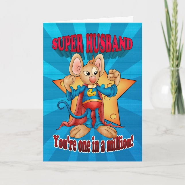 Father's Day Card - Super Husband Mouse - One In A (Front)